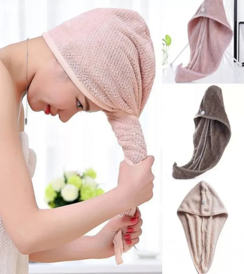 Quick Hair Drying Cap Towel Wrap