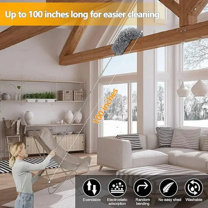 Microfiber Duster – 8Ft Extra Long Extendable Handle (Imported Quality) - Nuvenza