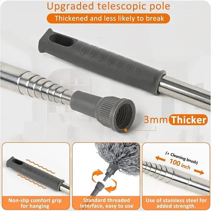 Microfiber Duster – 8Ft Extra Long Extendable Handle (Imported Quality) - Nuvenza