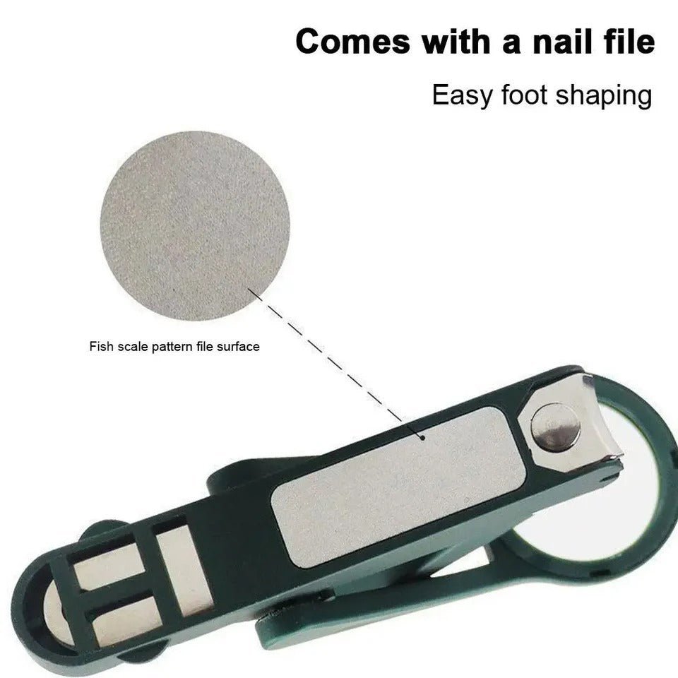 Smart Nail Clipper with Magnifying Glass & File - Nuvenza